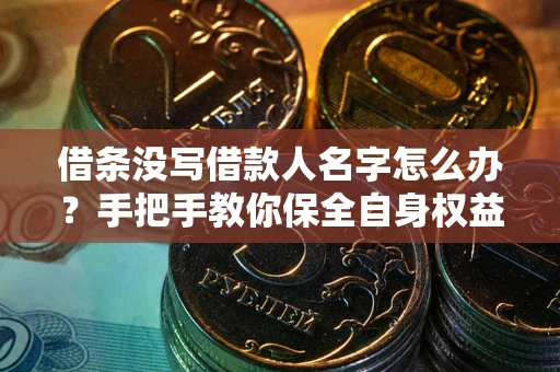武汉借条没写借款人名字怎么办？手把手教你保全自身权益